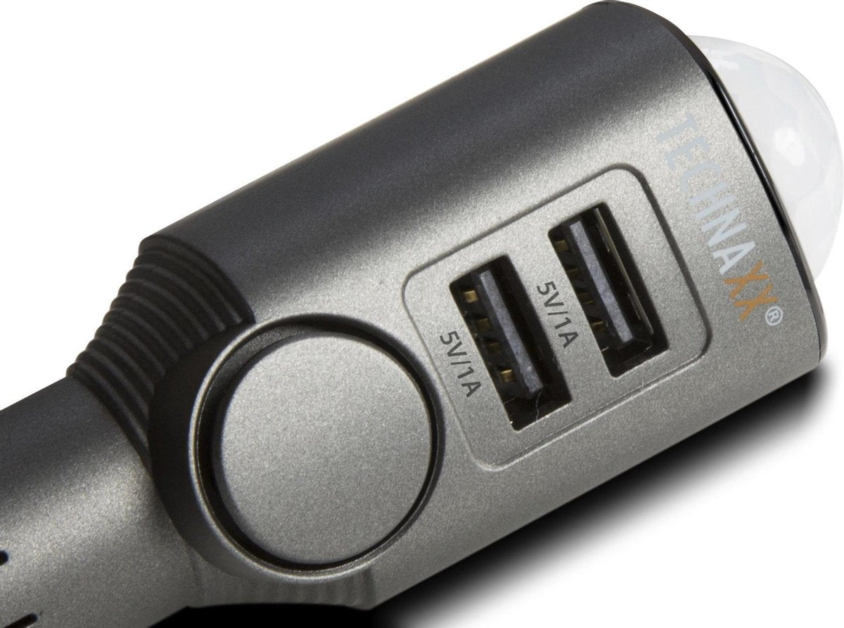 Technaxx TX-100 12V/24V Autoalarm 110 dB met laadfunctie, bewegingssensor, afstandsbediening, ingebouwde accu zwart