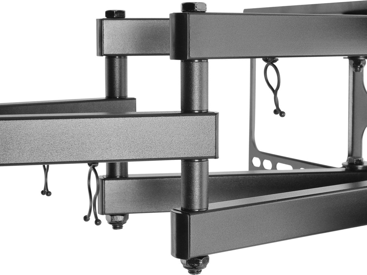 Deltaco ARM-1202, Swivel Wall Mount for Monitor or TV, TV Mount, 32 to 55 inch, max. 40kg, tiltable, wall mount, curved TV, with spirit level - black