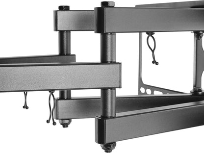 Deltaco ARM-1202, Swivel Wall Mount for Monitor or TV, TV Mount, 32 to 55 inch, max. 40kg, tiltable, wall mount, curved TV, with spirit level - black