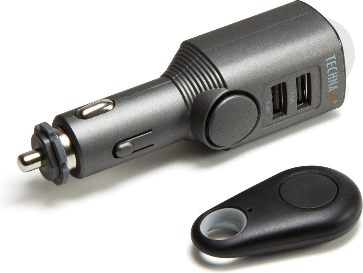 Technaxx TX-100 12V/24V Autoalarm 110 dB met laadfunctie, bewegingssensor, afstandsbediening, ingebouwde accu zwart