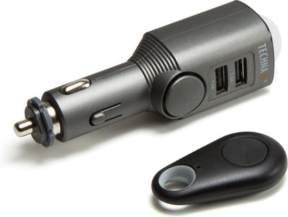 Technaxx TX-100 12V/24V Autoalarm 110 dB met laadfunctie, bewegingssensor, afstandsbediening, ingebouwde accu zwart