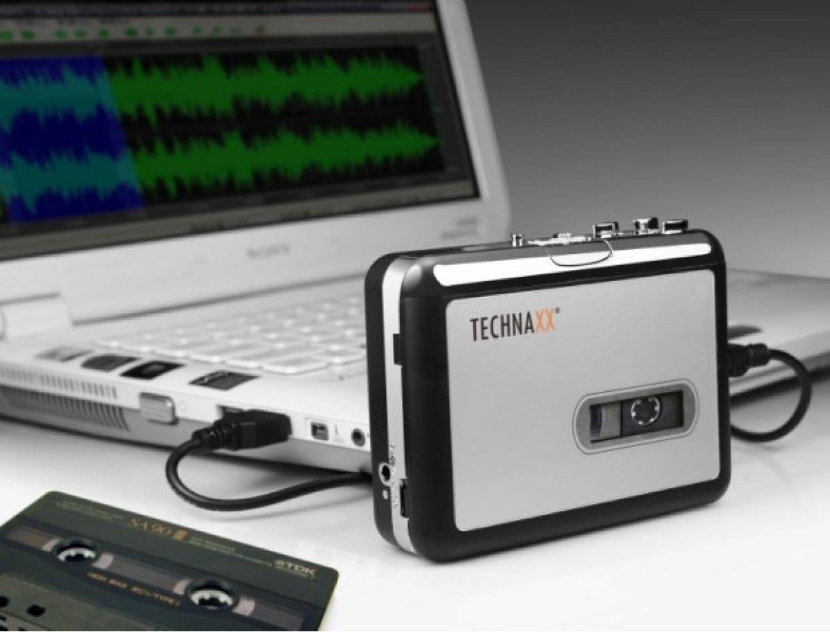 Technaxx USB Cassette Player - Portable Cassette Player - MP3 Converter - Cassette to MP3