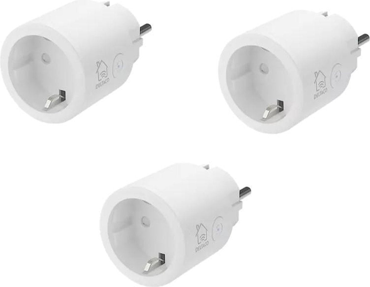 DELTACO SH-P01-3P - Smart Plugs 3-Pack - Met Programmeerbare Timer