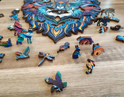 Mystery Wolf - houten puzzel - 25.3 x 20.3cm - 130 stuks