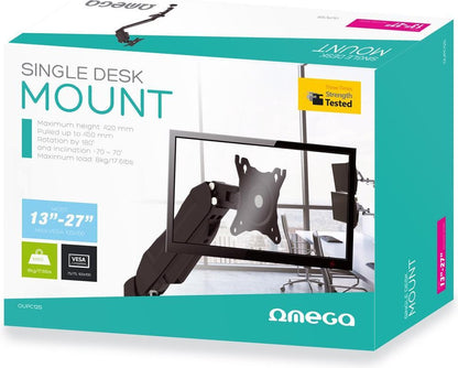 Platinet Omega OUPC12S - Monitor arm voor bureaus en tafels - Full motion voor 13 tot 27 inch schermen - Vesa standaard - Zwart