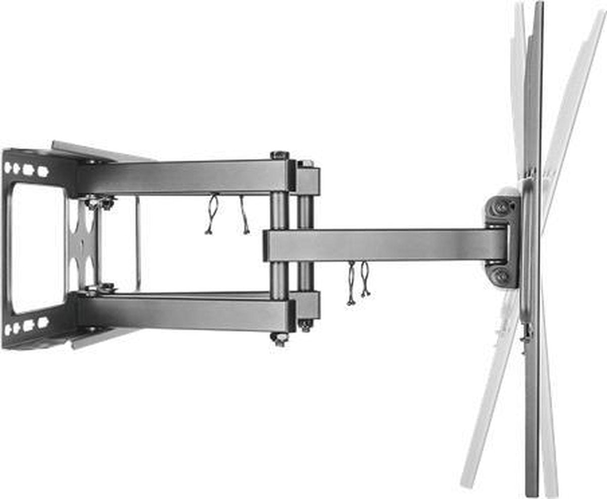 Deltaco ARM-1202, Swivel Wall Mount for Monitor or TV, TV Mount, 32 to 55 inch, max. 40kg, tiltable, wall mount, curved TV, with spirit level - black