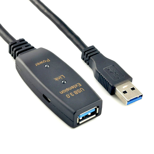 NÖRDIC USB3-EX10 USB actieve verlengkabel 3.1 - 5Gbp - 10m - Zwart