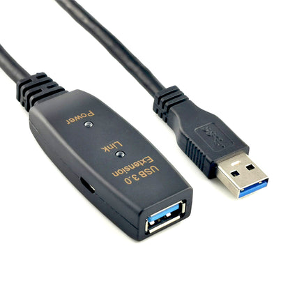 NÖRDIC USB3-EX15 USB actieve verlengkabel 3.1 - 5Gbp - 15m - Zwart