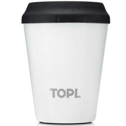 TOPL TPL8OW Lekvrije Thermosbeker - Vacuüm geïsoleerd - Roestvrijstaal - Met slimme deksel - 236 ML - Wit