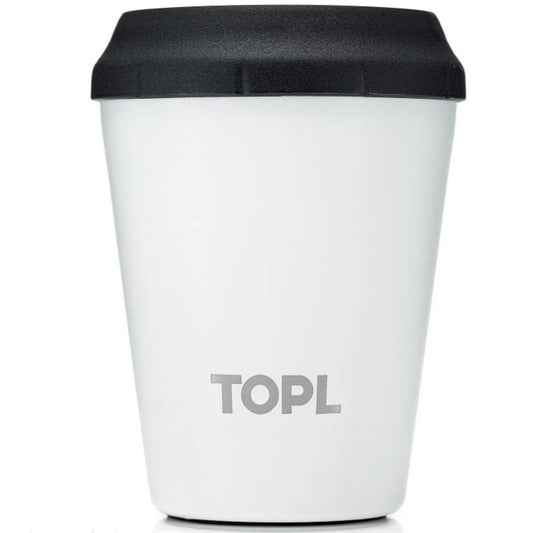 TOPL TPL8OW Lekvrije Thermosbeker - Vacuüm geïsoleerd - Roestvrijstaal - Met slimme deksel - 236 ML - Wit