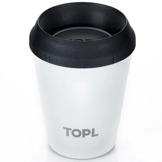TOPL TPL8OW Lekvrije Thermosbeker - Vacuüm geïsoleerd - Roestvrijstaal - Met slimme deksel - 236 ML - Wit