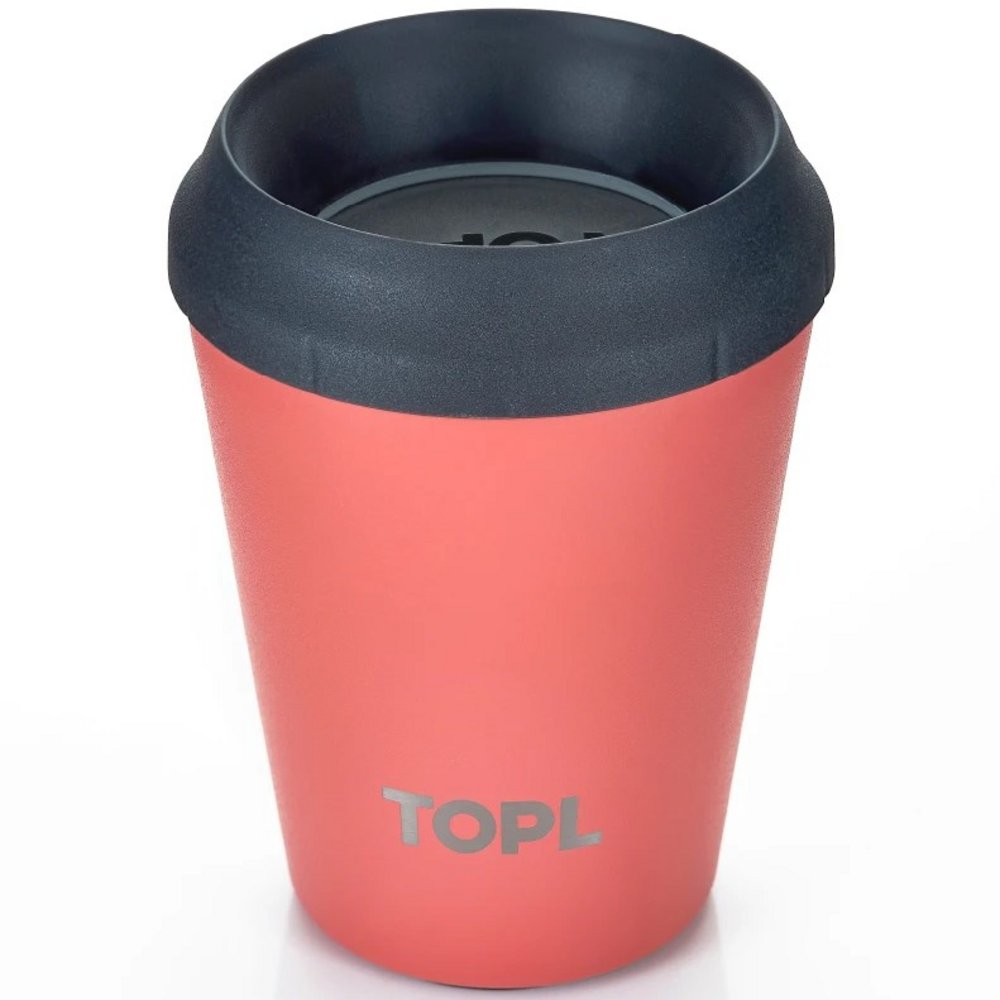 TOPL TPL8HC Leak-proof Thermos Cup - Vacuum Insulated - Stainless Steel - With Smart Lid - 236 ML - Hot Coral