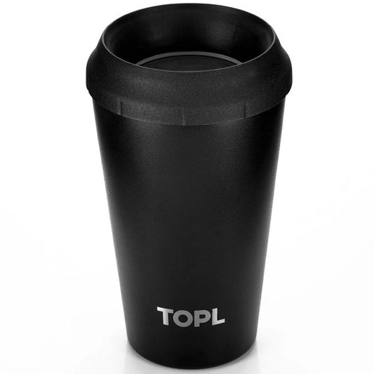 TOPL TPL12JB Vacuüm isoleerbeker - Roestvrijstaal - Met slimme deksel - 354 ML - Zwart