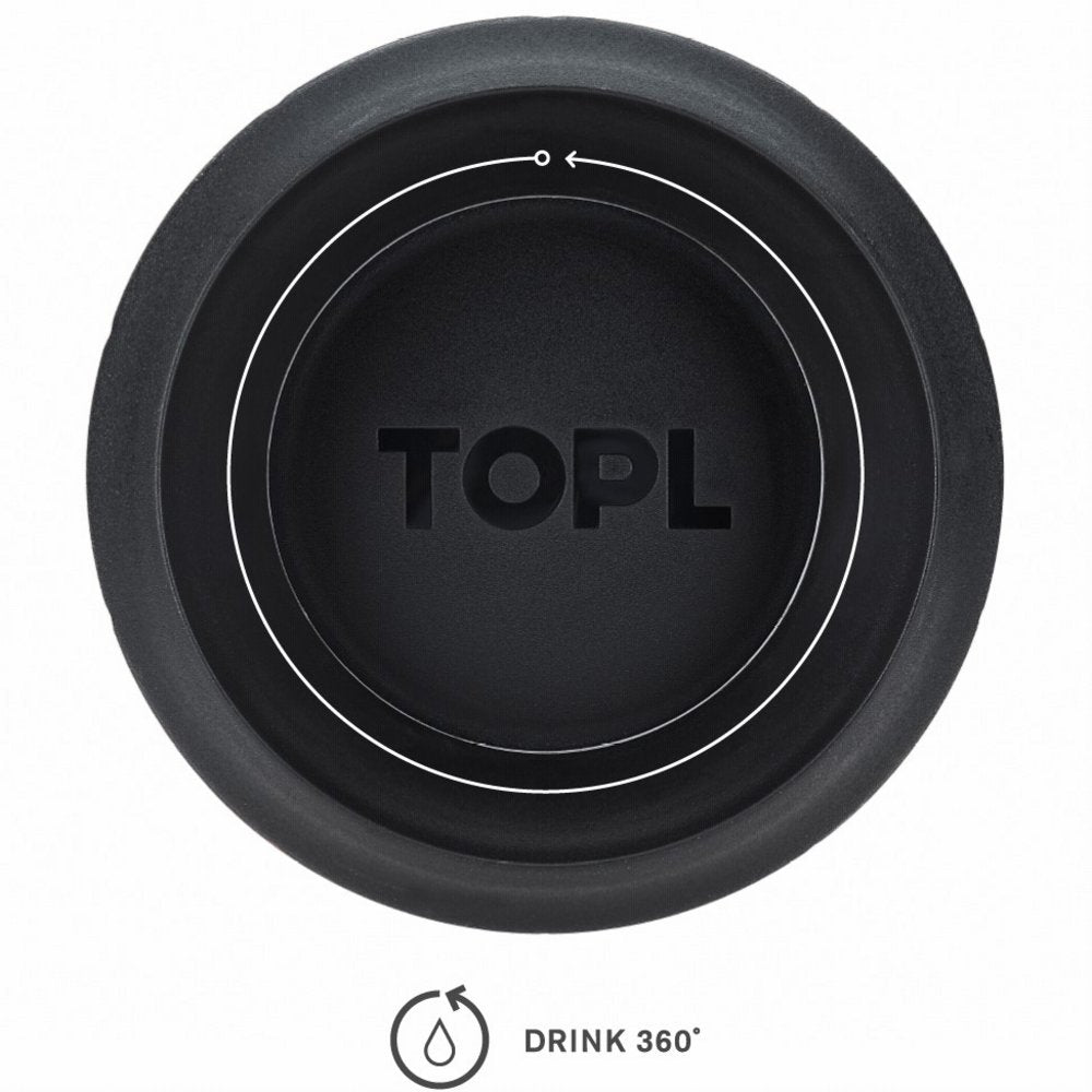 TOPL TPL12JB Vacuüm isoleerbeker - Roestvrijstaal - Met slimme deksel - 354 ML - Zwart
