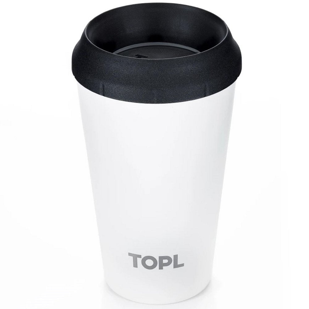 TOPL TPL12OW Vacuüm isoleerbeker - Roestvrijstaal - Met slimme deksel - 354 ML - Wit