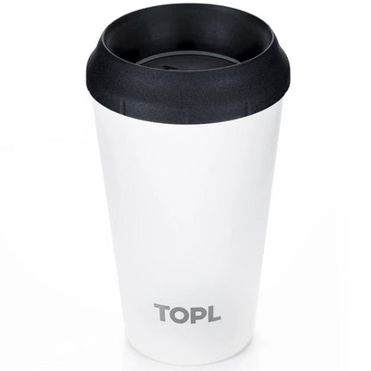 TOPL TPL12OW Vacuüm isoleerbeker - Roestvrijstaal - Met slimme deksel - 354 ML - Wit