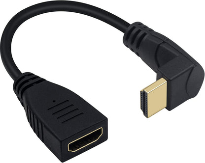 NÖRDIC HDMI-N5026 - HDMI-adapter - 8K60Hz/4k120Hz - 48Gbps - Mannenlijk naar Vrouwelijk - Hoek naar boven - 15cm