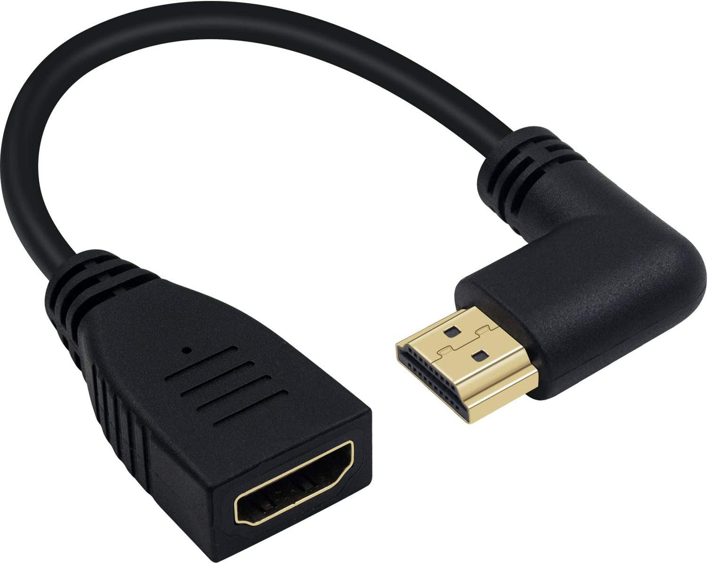 NÖRDIC HDMI-N5028 - HDMI 2.1 Adapter - 8K60Hz 4k120Hz - Male to Female - Angled to the right - 15cm