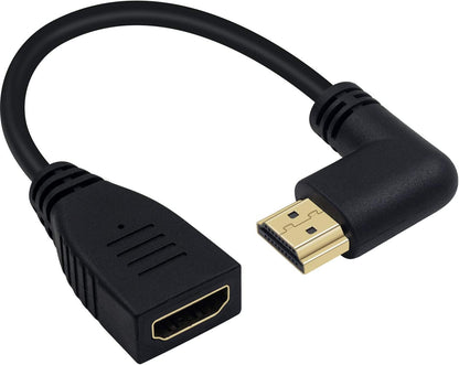 NÖRDIC HDMI-N5028 - HDMI 2.1 Adapter - 8K60Hz 4k120Hz - Male to Female - Angled to the right - 15cm