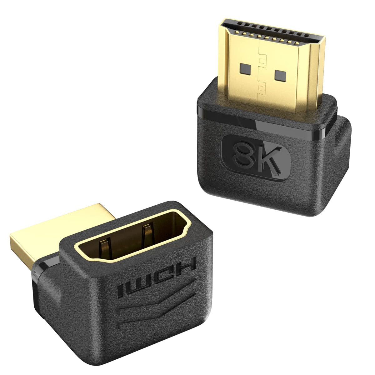 NÖRDIC HDMI-N5017 - angled HDMI 2.1 adapter - 8K60Hz / 4K120Hz - HDR - Black
