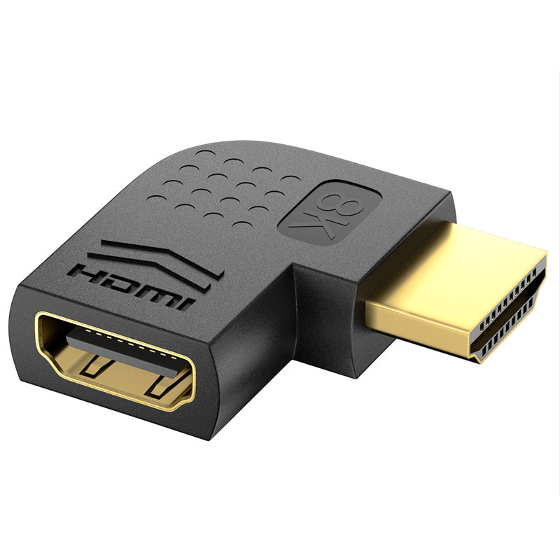 NÖRDIC HDMI-N5018 - schuine HDMI 2.1 adapter - 8K60Hz / 4K120Hz - HDR - Zwart