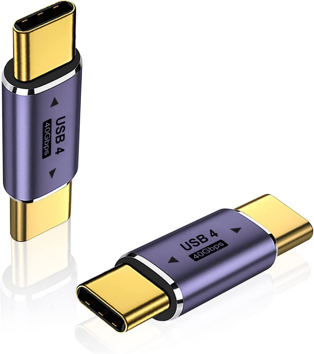 NÖRDIC USB4-306 - Male to Male USB-C Adapter - 8K60Hz - 40Gb/s - PD 100W - Purple