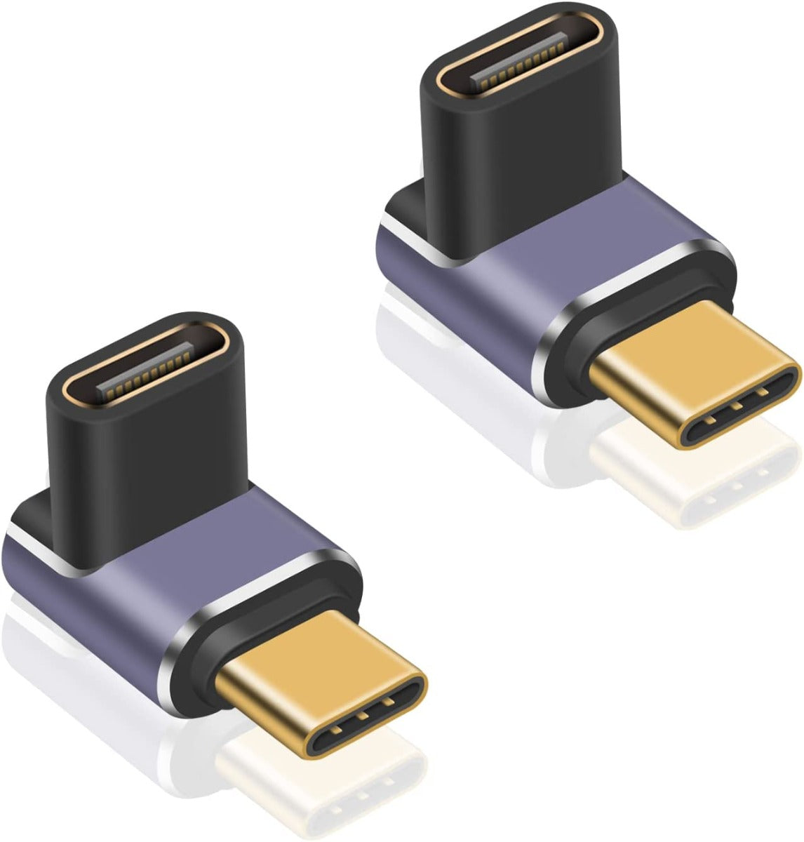 Nördic USB4-307 - Haakse USB-C Adapter - Mannelijk naar Vrouwelijk - 8K60Hz - 40Gb/s - PD 100W - Paars