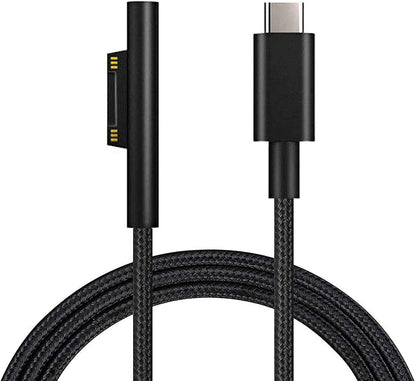 NÖRDIC SURF-105 USB-C oplaadkabel - Geschikt voor Microsoft Surface - 15V3A - 45W - 1m - Zwart