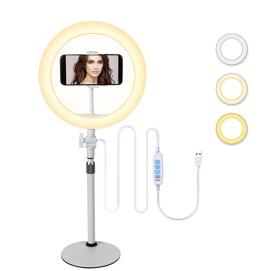 NÖRDIC RING-108 LED Ring Lamp - With Phone Holder - 26 cm Diameter - Adjustable - Selfie Lamp - Charging