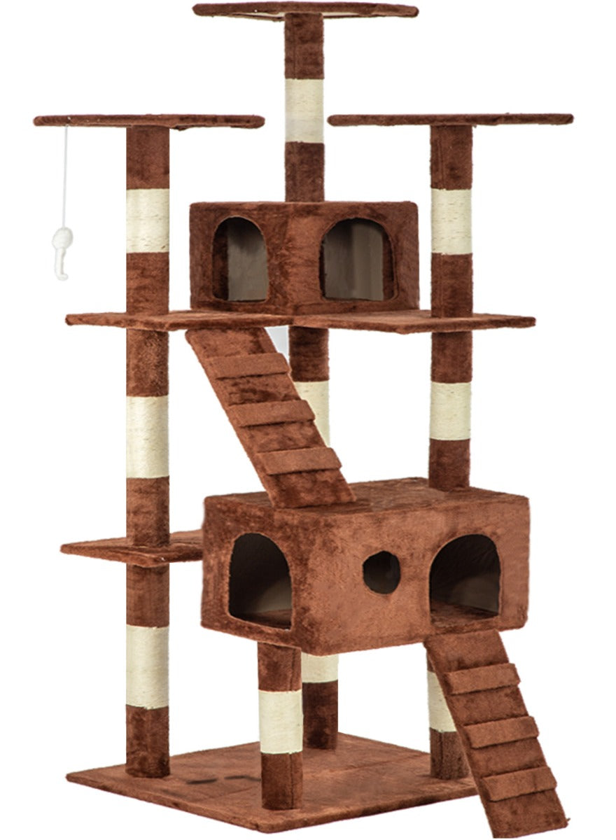 BestPet CT-T07-Brown Krabpaal voor katten - Speelhuis - Bruin