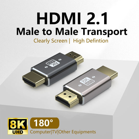 NÖRDIC HDMI-N5020 - HDMI Adapter - Mannenlijk naar mannenlijk - 8K60Hz - 4K120Hz - 48Gbps