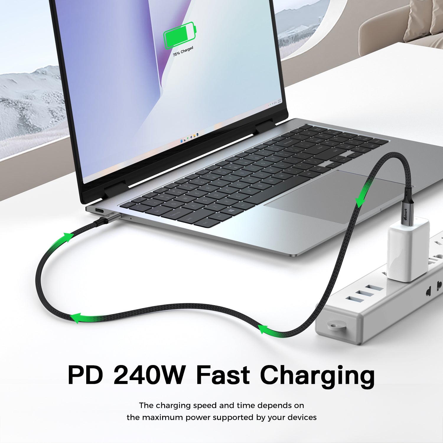 Delmark USB-C 4.0 Kabel - 1 meter- USB4 40Gbps, 8K Video, PD 240W - Fast Charging - Thunderbolt 3/4 Compatibel