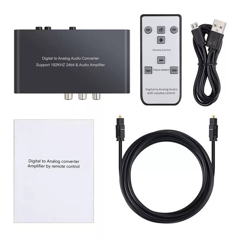 NÖRDIC SGM-134 Audio converter digitaal naar analoog, SPDIF, Coaxiale Toslink naar analoge L / R, Met afstandsbediening, Zwart