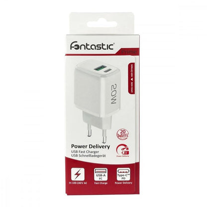 Fontastic 256837 Fast Charger USB to USB-C - Power Delivery - 20W - White