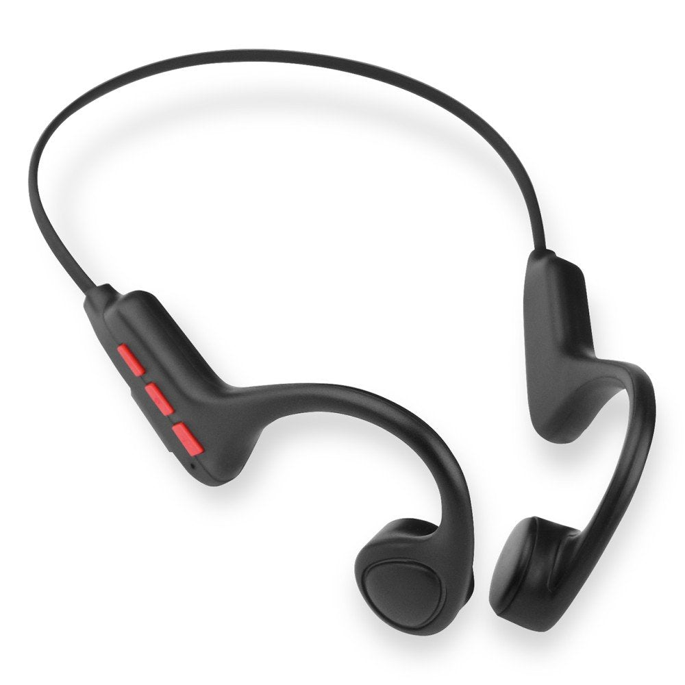 Fontastic 263415 Sporty bone conduction headset - Bluetooth 5.3 - Ultralight - Sports - Black/Red