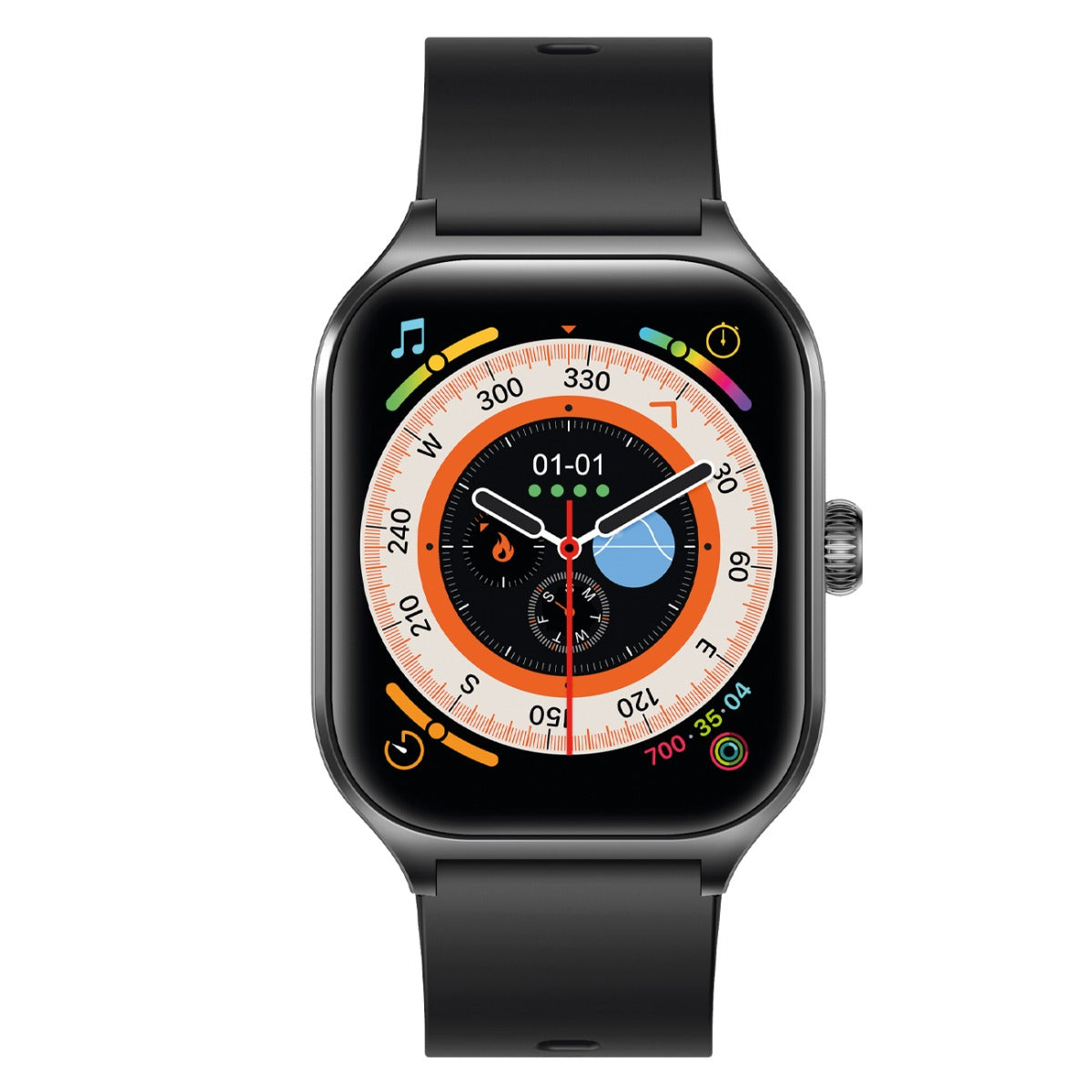 Fontastic 263606 Smartwatch - Universeel - 51 mm - Geschikt voor Android & iOS - Zwart