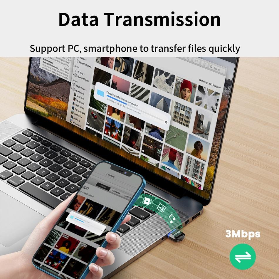 NÖRDIC USB Bluetooth Adapter - Dongle  - Geschikt voor PC, Smartphone, Headset - Windows 11/10/8.1