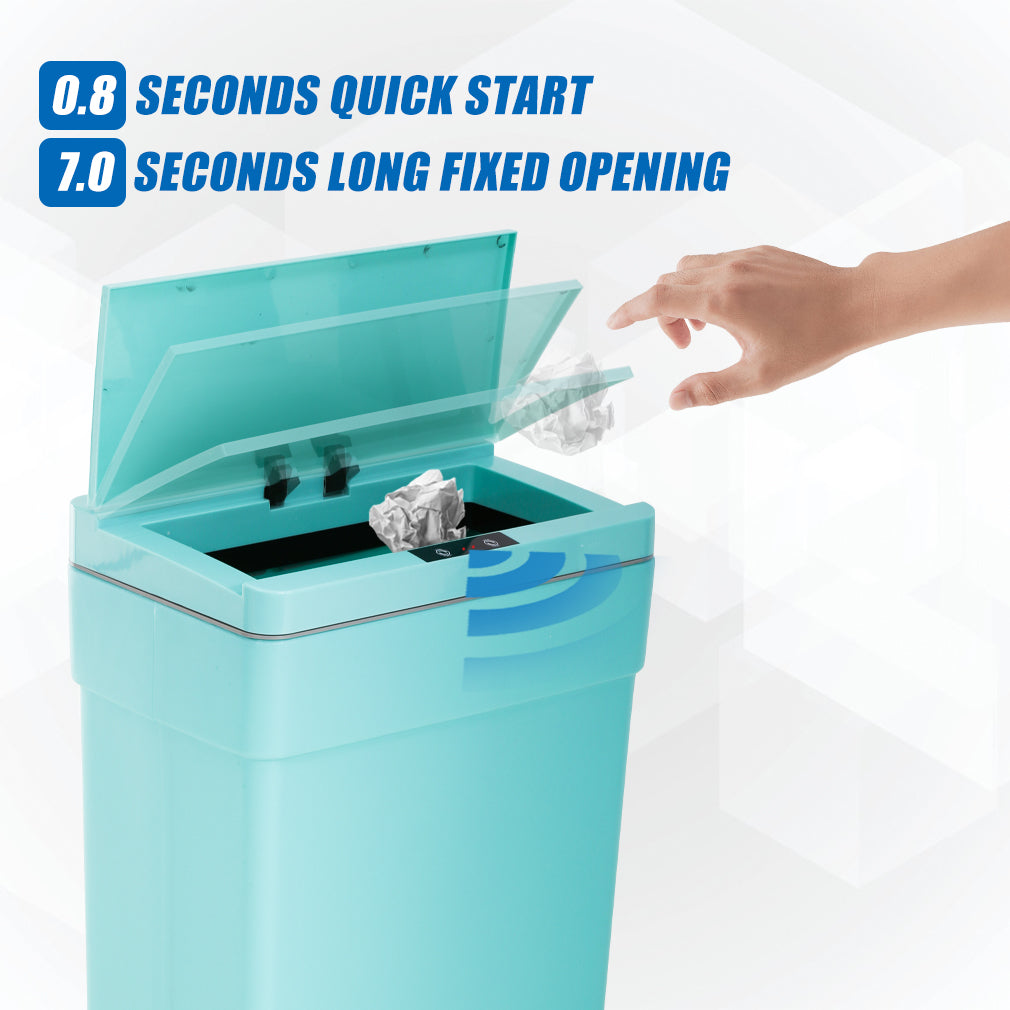 FDW TC-P605-Blue, Prullenbak met sensor - Automatische aanraakvrije prullenbak - 50 Liter - Blauw