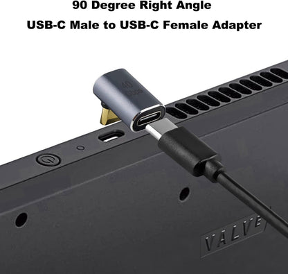 NÖRDIC USB4-303 - Haakse Mannelijk naar Vrouwelijk USB-C Adapter - 8K60Hz - 40Gb/s - PD 100W - Paars