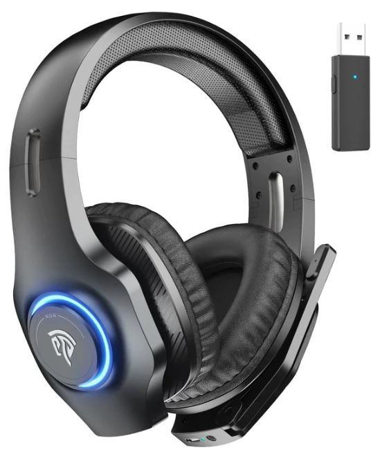 EasySMX VIP002W, Draadloze RGB Gaming Headset 2.4GHz, 7.1 Surround Sound, Deep Bass & Ruisonderdrukking