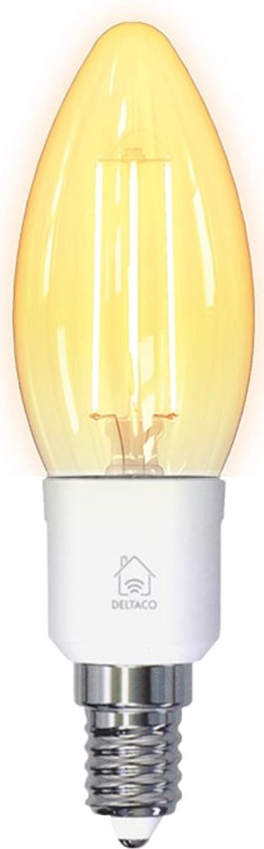 DELTACO SMART HOME SH-LFE14C35 Slimme Filamentlamp - E14 - 4.5W - C35 - Ø 35 mm - Wit