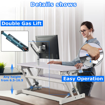 BEST OFFICE FDW-JY-45-White Adjustable standing desk - 114.3 centimeters - ergonomic height adjustable - White