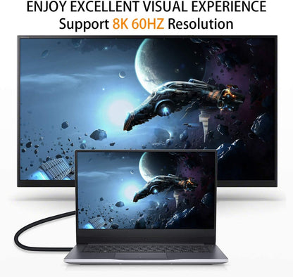 NÖRDIC HDMI-N5028 - HDMI 2.1 Adapter - 8K60Hz 4k120Hz - Male to Female - Angled to the right - 15cm