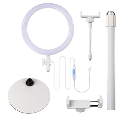 NÖRDIC RING-108 LED Ringlamp - Met telefoonhouder - 26 cm Diameter - Verstelbaar - Selfie lamp - Opladen