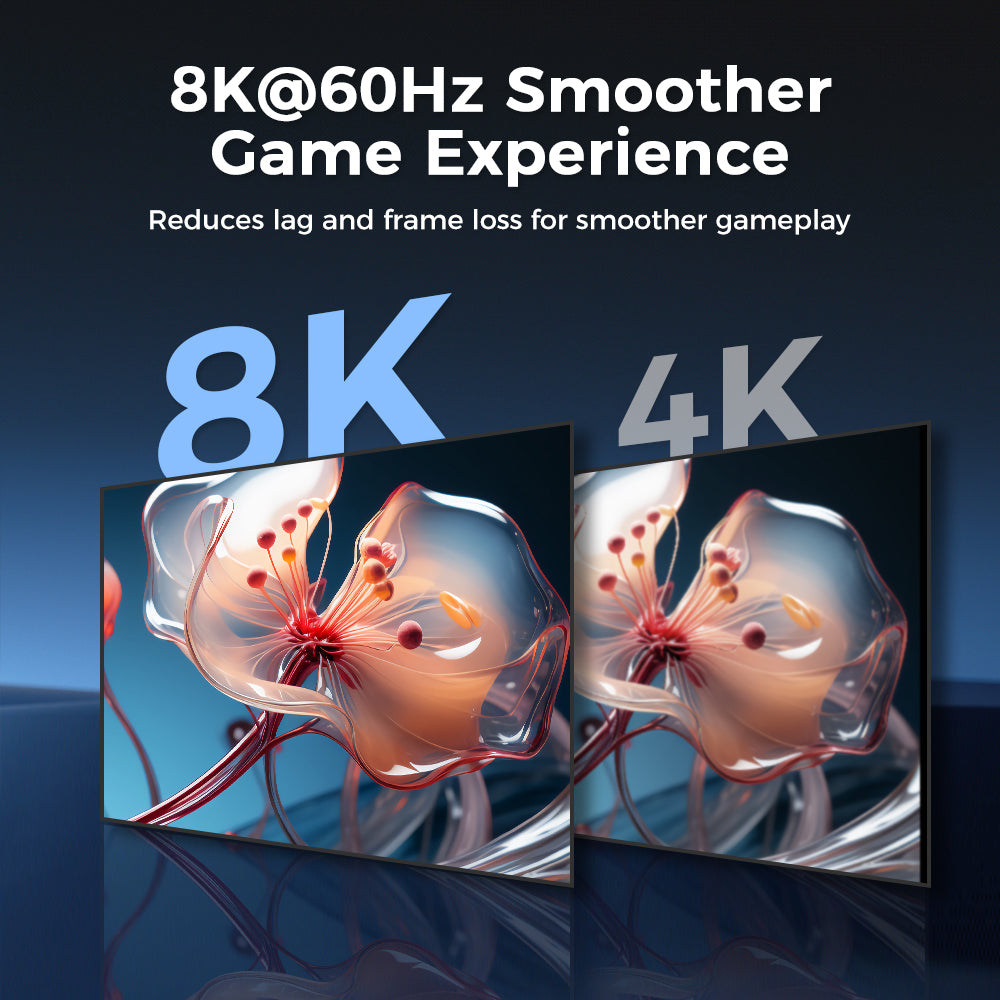 Delmark HDMI 2.1 kabel - 8K60Hz 4K120Hz - Vergulde connectoren - Nylon gevlochten - Grijs