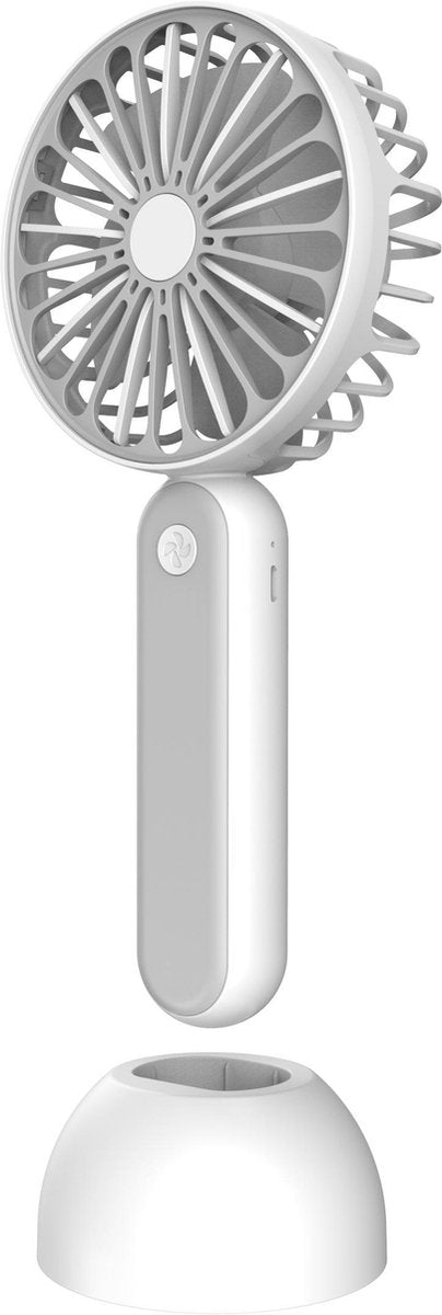 PLATINET PRDF6108 oplaadbare mobiele tafelventilator en handheld ventilator wit