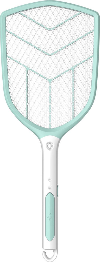 PLATINET PRMB3839 Large Rechargeable Electric Fly Swatter - Mosquito Swatter 1200 mAh Mint White with LED Light