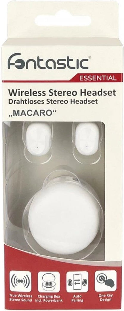 Fontastic 260612 Draadloze Oordopjes In-ear met Oplaaddoos - Wit