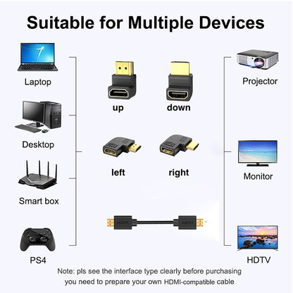 NÖRDIC HDMI-N5019 - schuine HDMI 2.1 adapter - 8K60Hz / 4K120Hz - HDR - Zwart