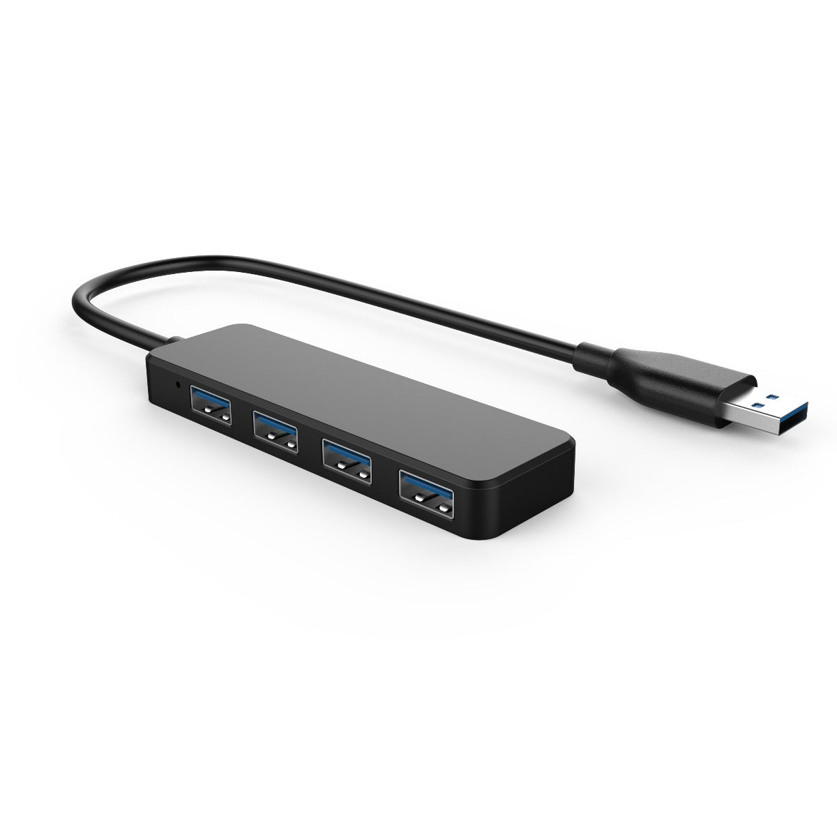 NÖRDIC USB-HUB1  USB HUB naar 4-poort 3.1 GEN hub 30 cm kabel, zwart/ grijs